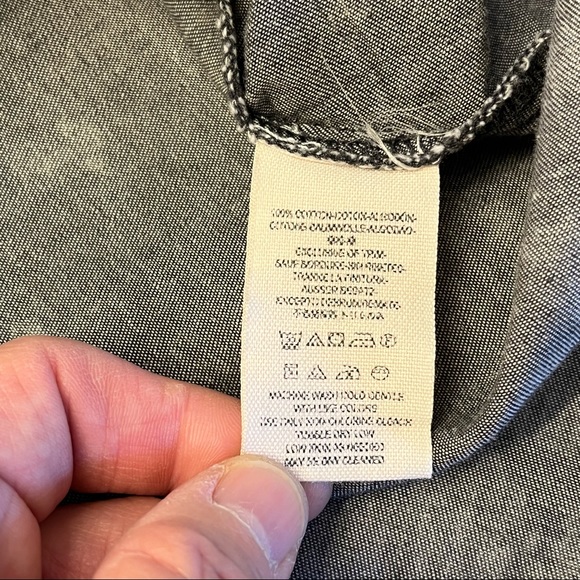 Free People Womens Long Sleeve Mixed Media Floral Dark Gray Boho Button … - Picture 10 of 12